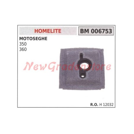 Filtro aria HOMELITE motosega 350 360 006753 | NewgardenParts.com