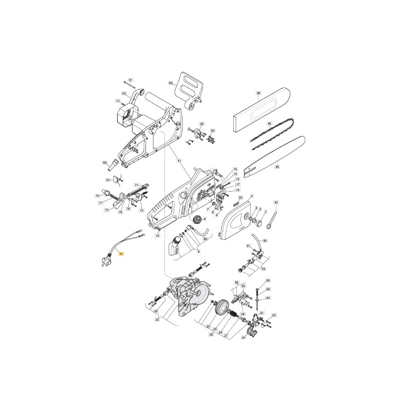 Cavo alimentazione elettrosega modelli CP1.8 EA1800 ORIGINALE STIGA 118800459/0