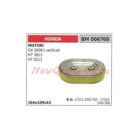 Filtro aria HONDA motore GX 360K1 verticali HT 3813 4213 006768 | NewgardenParts.com