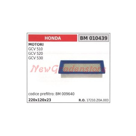 Filtro aria HONDA motori GCV 510 520 530 010439 | NewgardenParts.com