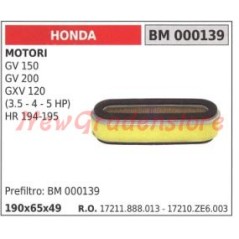 Filtro aria HONDA motori GV 150 200 GVX 120 HR 194 195 000139 | NewgardenParts.com