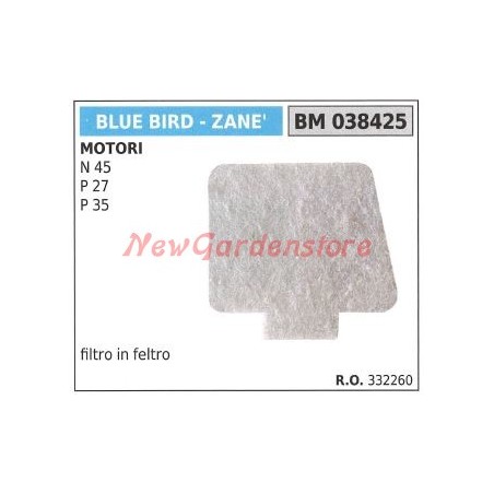 Filtro aria in feltro BLUE BIRD per motori N 45 P 27 P 35 038425 | NewgardenParts.com