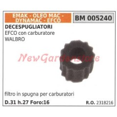 Filtro aria in spugna EMAK decespugliatore EFCO con carburatore WALBRO 005240 | NewgardenParts.com