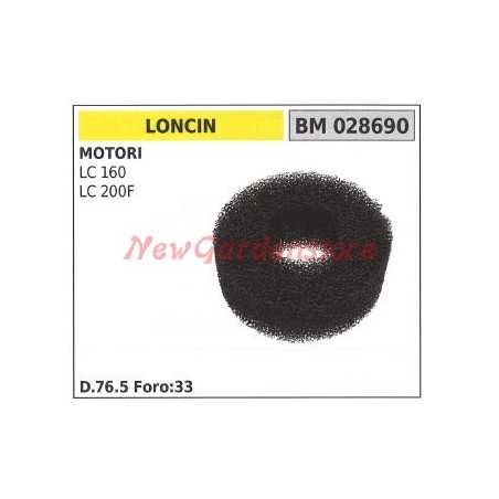 Sponge air filter LONCIN lawn tractor engine LC 160 200F 028690 | NewgardenParts.com