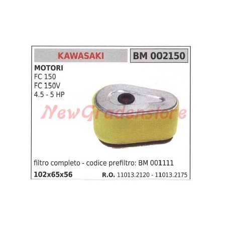Air Filter KAWASAKI Engine FC 150 150V 4.5 5 HP 002150 | NewgardenParts.com