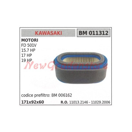 Filtro aria KAWASAKI motore FD 501V 15.7 HP 17 HP 19 HP 011312 | NewgardenParts.com