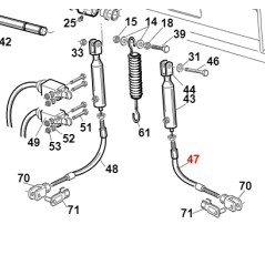 Cavo corto freno pedale SX TURBO4 ORIGINALE GIANNI FERRARI 00.25.01.0080 | NewgardenParts.com