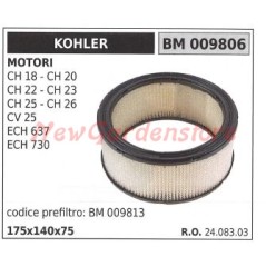 Filtro aria KOHLER trattorino rasaerba CH 16 20 22 23 26 26 CV 25 ECH 637 009806 | NewgardenParts.com