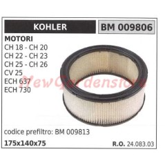 KOHLER Luftfilter Rasentraktor CH 16 20 22 23 26 PS 25 ECH 637 009806