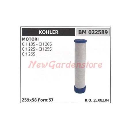 Filtro aria KOHLER trattorino rasaerba CH 18S 20S 22S 25S 26S 022589 | NewgardenParts.com