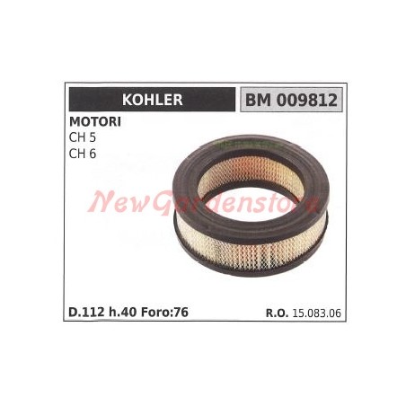 Filtro aria KOHLER trattorino rasaerba CH 5 6 009812 | NewgardenParts.com