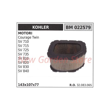 Filtro aria KOHLER trattorino rasaerba COURAGE TWIN SV 710 715 725 735 022579 | NewgardenParts.com