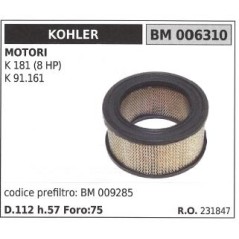 Filtro aria KOHLER trattorino rasaerba K 181 (8 HP) K 91.161 006310 | NewgardenParts.com