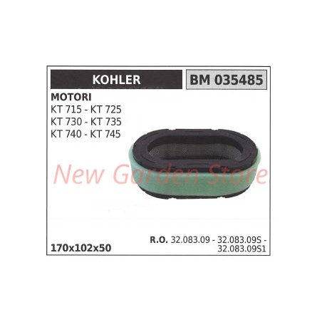 Filtro aria KOHLER trattorino rasaerba KT 715 725 730 735 740 745 035485 | NewgardenParts.com