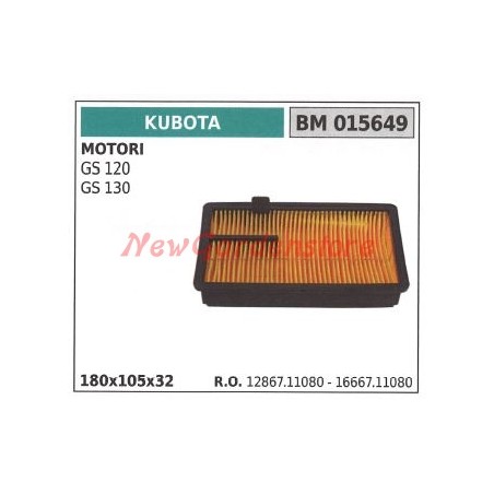 Filtro aria KUBOTA motore GS 120 130 015649 | NewgardenParts.com