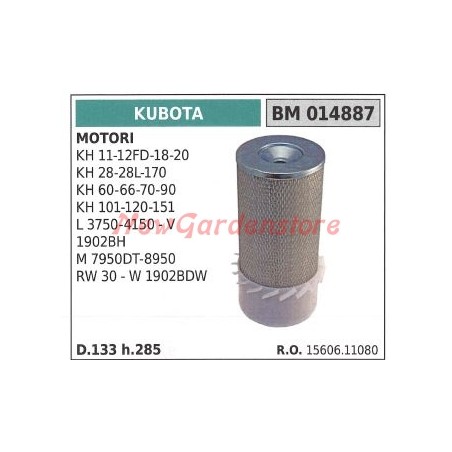 Filtro aria KUBOTA motore KH 11 12FD 18 20 28 28L 170 60 66 70 014887 | NewgardenParts.com