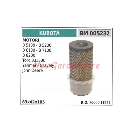 Filtro aria KUBOTA motore trattorino B 5100 5200 6100 7100 8200 005232 | NewgardenParts.com