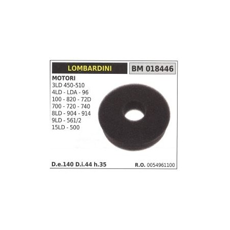 Filtro aria LOMBARDINI motocoltivatore 3LD 450 510 4LD LDA 96 | NewgardenParts.com