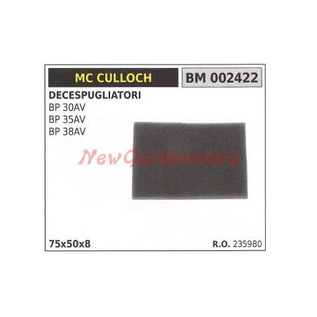 Filtro aria MC CULLOCH decespugliatore BP 30AV 35AV 38AV 002422 | NewgardenParts.com