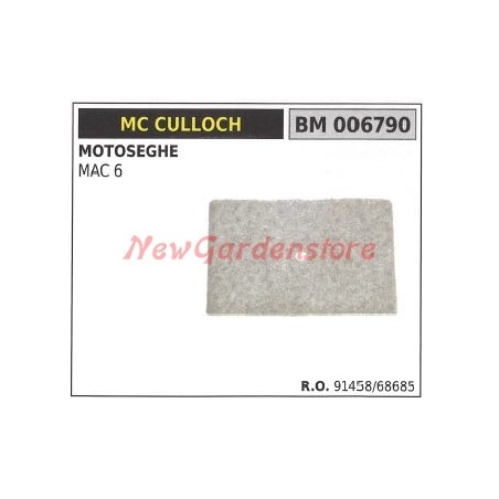 Filtro aria MC CULLOCH motosega MAC 6 006790 | NewgardenParts.com