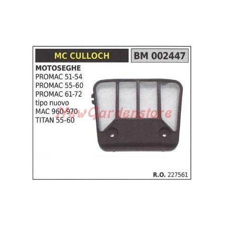 Filtro aria MC CULLOCH motosega PROMAC 51 54 55 60 61 72 tipo nuovo 002447 | NewgardenParts.com