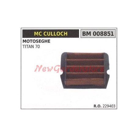 Filtro aria MC CULLOCH motosega TITAN 70 008851 | NewgardenParts.com