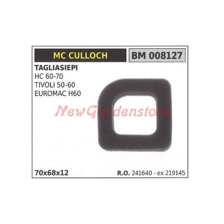 Filtro aria MC CULLOCH tagliasiepi HC 60 70 TIVOLI 50 60 EUROMAC H60 008127 | NewgardenParts.com