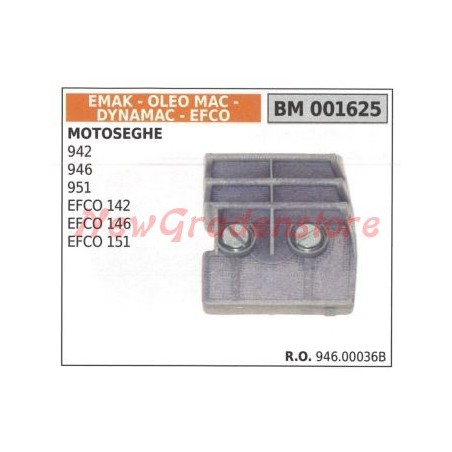 Filtro aria motosega oleomac 942 946 951 EFCO 142 146 15 194600036B ORIGINALE | NewgardenParts.com