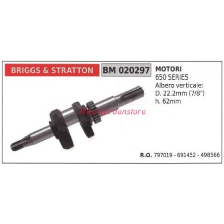 Albero motore BRIGGS&STRATTON motore tagliaerba rasaerba tosaerba 650 797019 | NewgardenParts.com