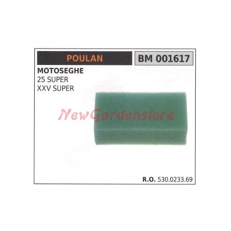 Filtro aria POULAN per motosega 25 SUPER XXV SUPER 001617 | NewgardenParts.com