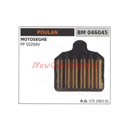 Filtro aria POULAN per motosega PP 5020AV PP5020AV 046045 | NewgardenParts.com