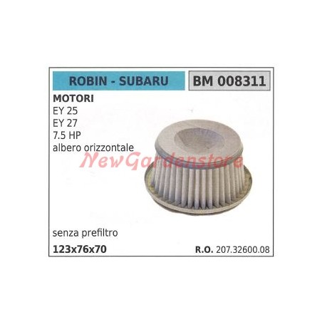 Filtro aria senza prefiltro ROBIN per motore rasaerba EY 25 27 7.5 HP 008311 | NewgardenParts.com