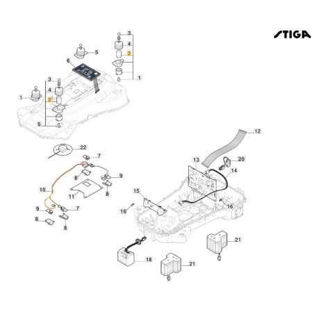 Antivibrante robot tagliaerba modelli A10000 A3000 ORIGINALE STIGA 322250019/0 | NewgardenParts.com