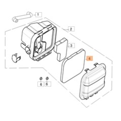 Air filter lawn mower mower models G44PK G44TK ORIGINAL EMAK L66152010 | NewgardenParts.com