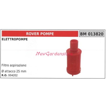 Filtro aspirazione ROVER elettropompa 013820 | NewgardenParts.com