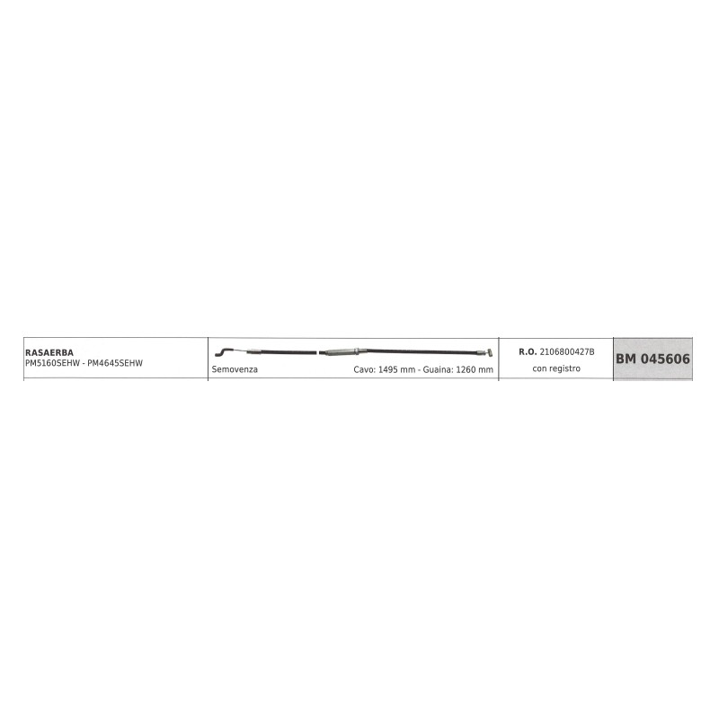 MOWOX self-propelled mower cable PM5160SEHW cable 1495mm sheath 1260mm with register