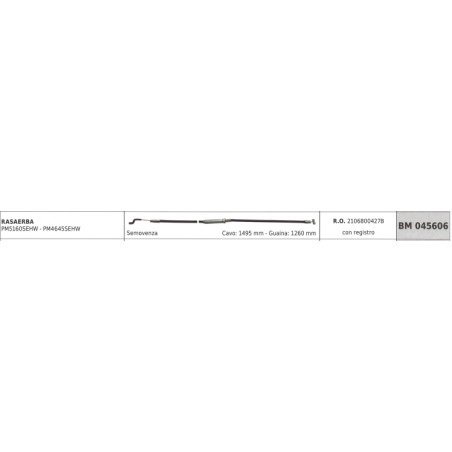 Cavo semovenza MOWOX rasaerba PM5160SEHW cavo 1495mm guaina 1260mm con registro | NewgardenParts.com