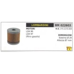 Filtro gasolio LOMBARDINI LDA96 LDA97 motocoltivatore 273.2175.009 | NewgardenParts.com