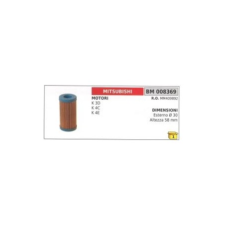 Filtro gasolio MITSUBISHI K3D - K3B - K4C - K4E Ø esterno 30 mm altezza 58 mm | NewgardenParts.com