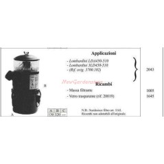LOMBARDINI oil filter for LDA450 510 2043 walking tractor | NewgardenParts.com