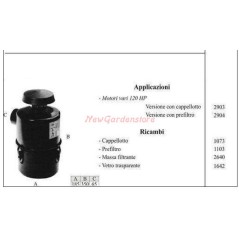 Filtro olio per motocoltivatore motori vari 120HP 2903 | NewgardenParts.com