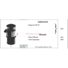 RUGGERINI oil filter for MC70 walking tractor 1201