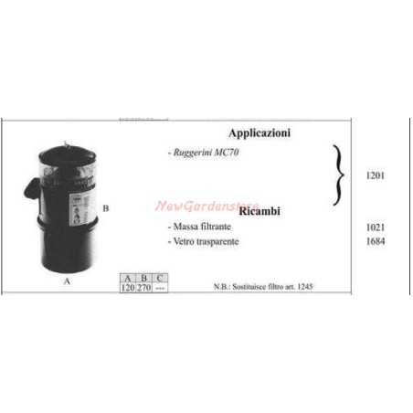 RUGGERINI oil filter for MC70 walking tractor 1201 | NewgardenParts.com
