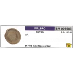 Filtro WALBRO motosega WA Ø 7,93 mm (tipo conico) 140-49 | NewgardenParts.com