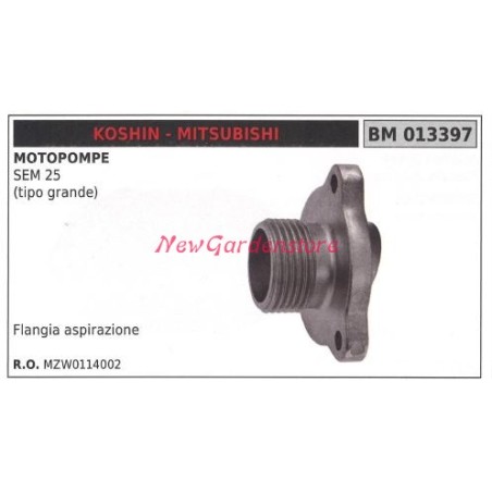 Flangia aspirazione KOSHIN motopompa SEM 25 013397 | NewgardenParts.com