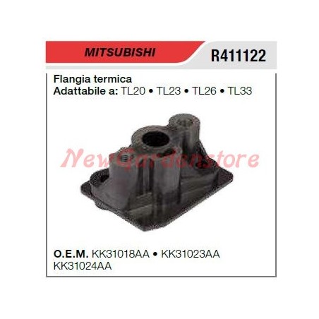 Flangia termica aspirazione MITSUBISHI tagliasiepe TL20 23 26 33 R411122 | NewgardenParts.com