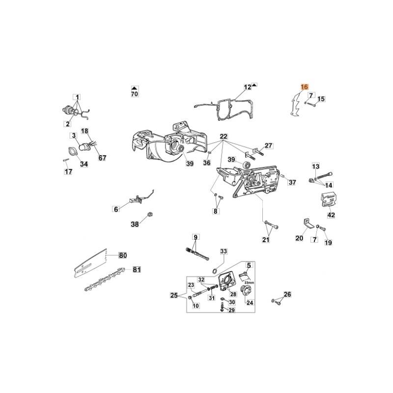 Artiglio motosega modelli 956 GS630 ORIGINALE OLEOMAC 50010050BR 50010050B