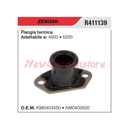 Flangia termica ZENOAH motosega 4500 5200 R411139 | NewgardenParts.com