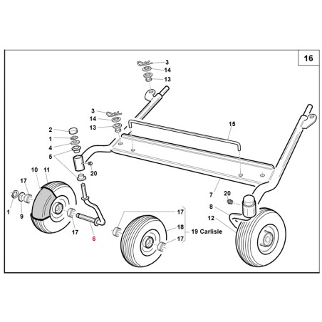 Forcella ruota carrello DX ORIGINALE GIANNI FERRARI per TG TECH 94502101300 | NewgardenParts.com