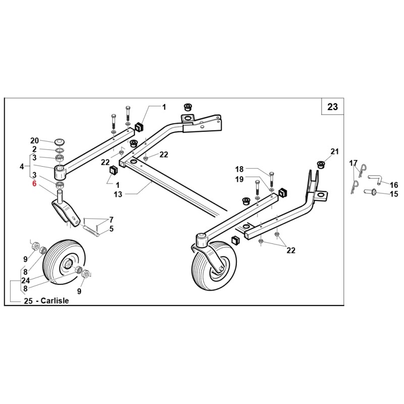 Forcella ruota carrello ORIGINALE GIANNI FERRARI trattorino TG 200 95139201000